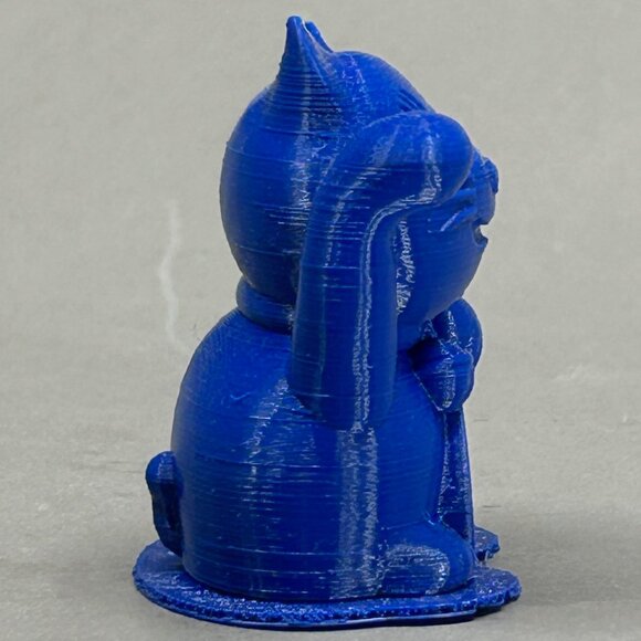 3D Printing Blue Lucky Fortune Cat Maneki Neko - Picture 6 of 8